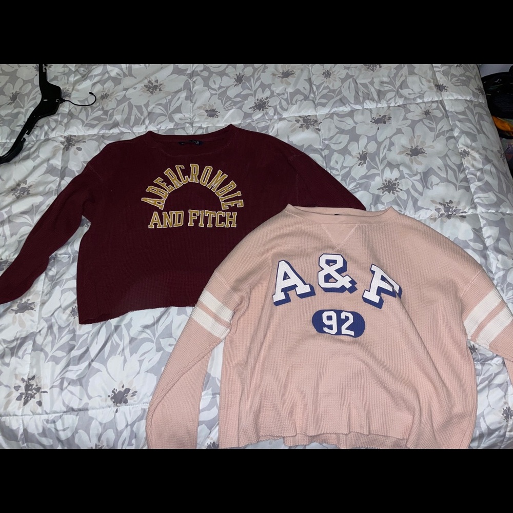 Pack of 2 Abercrombie Fitch Long Sleeve Comfy Ribbed Shirts, Size XS/M 2 for $11